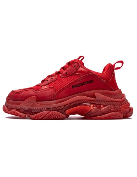 BALENCIAGA TRIPLE S CLEAR SOLE RED,BALENCIAGA TRIPLE S,BALENCIAGA