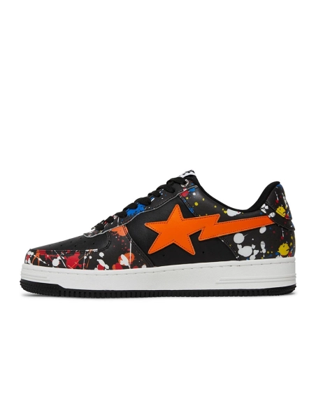 Bapesta Low Paint Splatter Black,BAPE SNEAKER,Other Brand Reps Sneakers