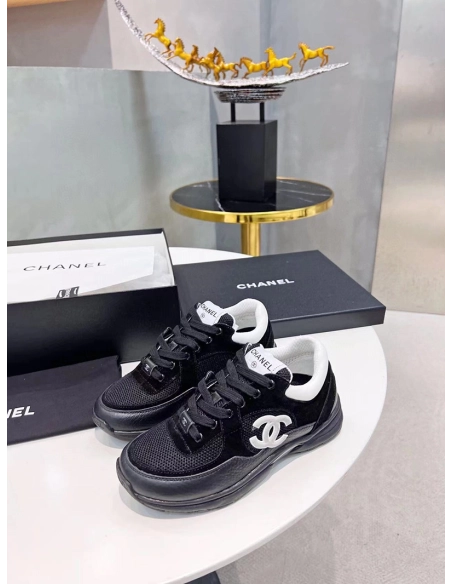 Chanel Low Top Trainer Black White,CHANEL SNEAKERS,Other Brand Reps Sneakers