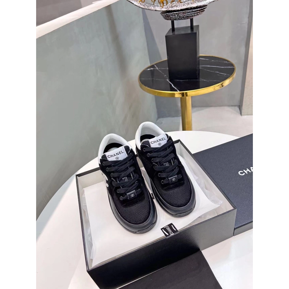 Chanel Low Top Trainer Black White,CHANEL SNEAKERS,Other Brand Reps Sneakers