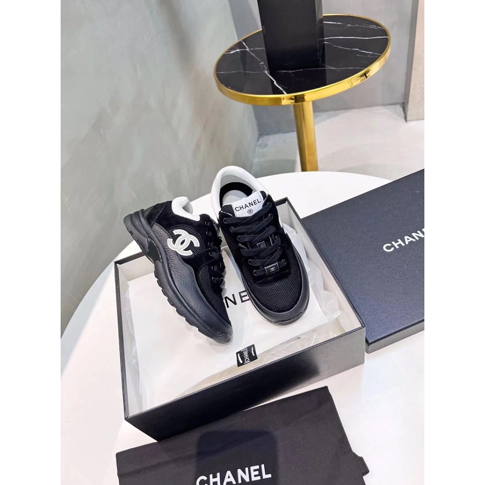 Chanel Low Top Trainer Black White,CHANEL SNEAKERS,Other Brand Reps Sneakers