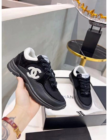 Chanel Low Top Trainer Black White,CHANEL SNEAKERS,Other Brand Reps Sneakers