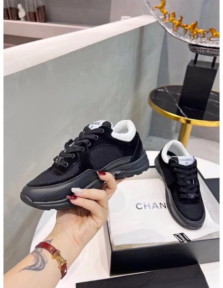 Chanel Low Top Trainer Black White,CHANEL SNEAKERS,Other Brand Reps Sneakers