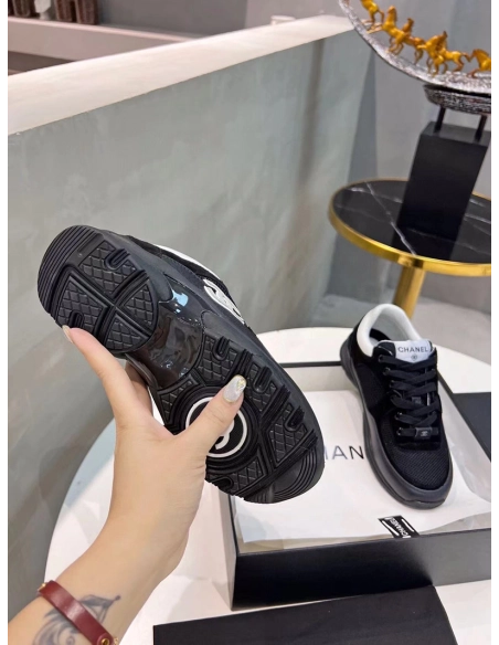 Chanel Low Top Trainer Black White,CHANEL SNEAKERS,Other Brand Reps Sneakers