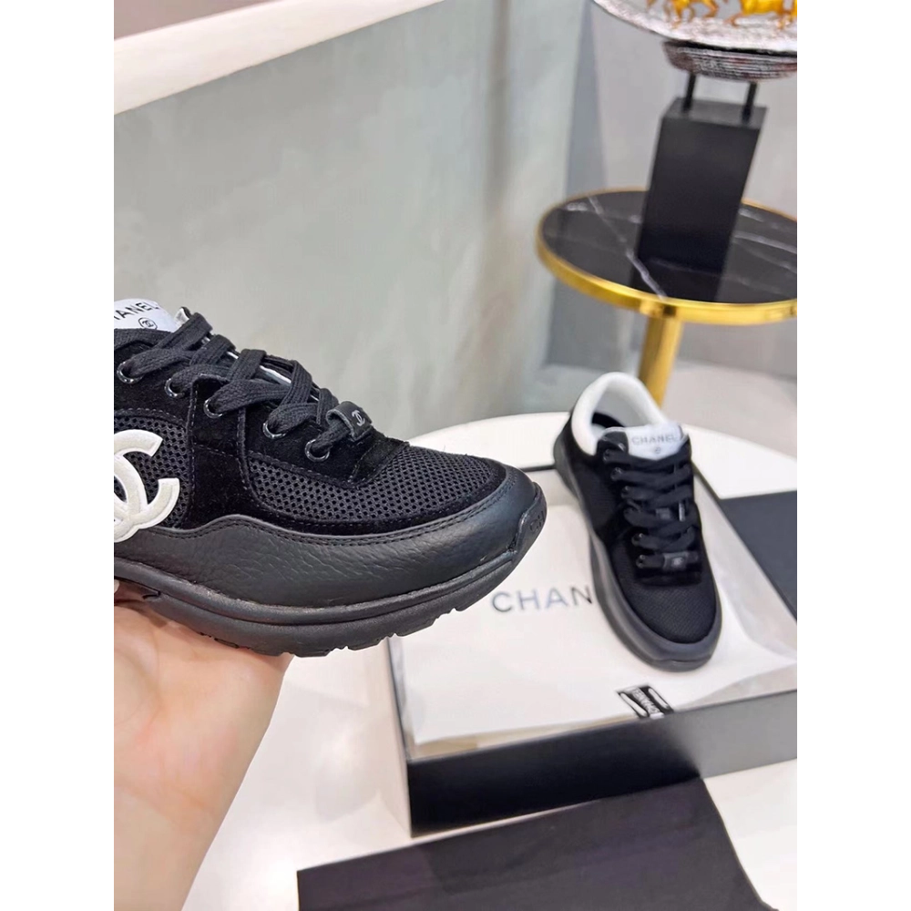Chanel Low Top Trainer Black White,CHANEL SNEAKERS,Other Brand Reps Sneakers