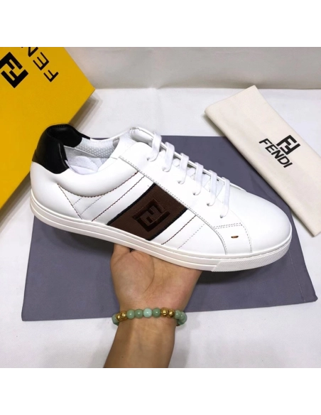 Fendi Reps Sneakers White leather lowtops,FENDI Reps Sneakers,Other Brand Reps Sneakers