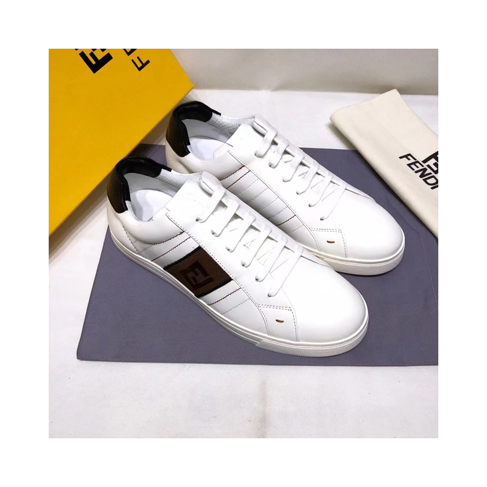 Fendi Reps Sneakers White leather lowtops,FENDI Reps Sneakers,Other Brand Reps Sneakers
