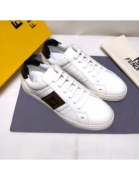 Fendi Reps Sneakers White leather lowtops,FENDI Reps Sneakers,Other Brand Reps Sneakers