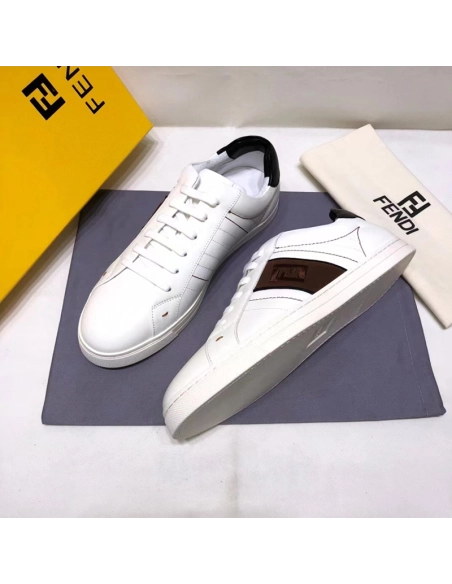 Fendi Reps Sneakers White leather lowtops,FENDI Reps Sneakers,Other Brand Reps Sneakers