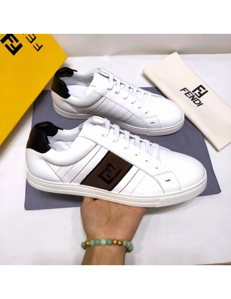 Fendi Reps Sneakers White leather lowtops,FENDI Reps Sneakers,Other Brand Reps Sneakers