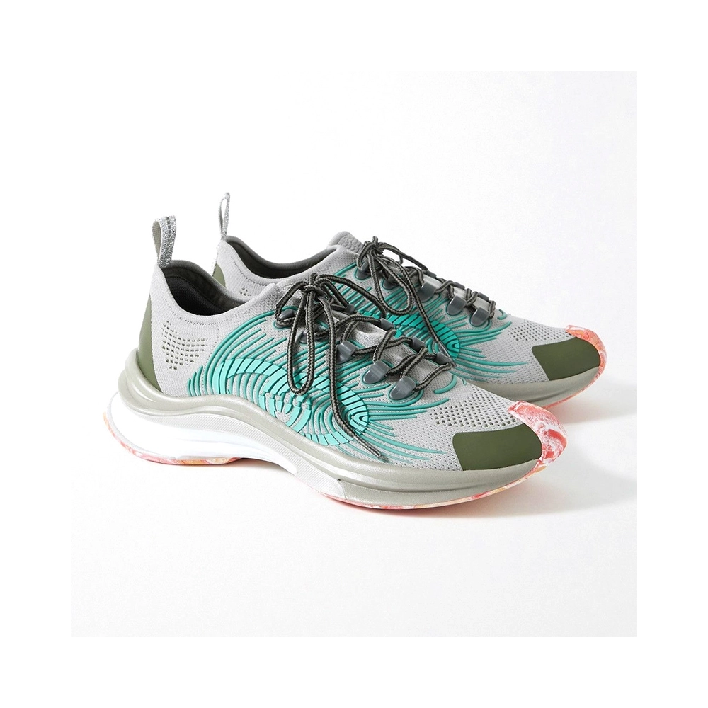 GUCCI Run Rubber Trimmed Mesh Reps Sneakers Gray,GUCCI SHOES Reps,Other Brand Reps Sneakers