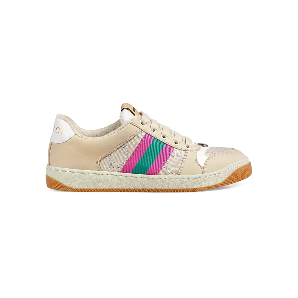 Gucci Screener White GG Lam¨¦,GUCCI SHOES Reps,Other Brand Reps Sneakers