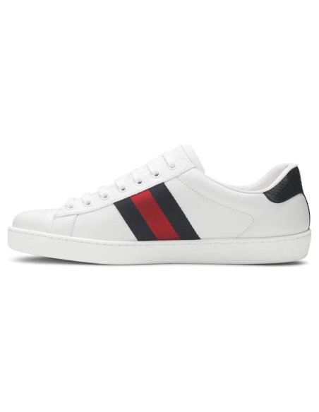 Gucci Ace Leather White Blue,GUCCI SHOES Reps,Other Brand Reps Sneakers
