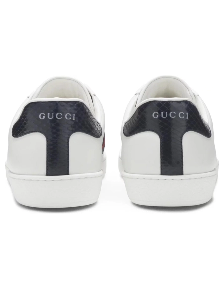 Gucci Ace Leather White Blue,GUCCI SHOES Reps,Other Brand Reps Sneakers
