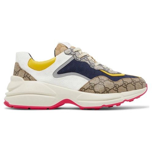 GUCCI GG RHYTON BEIGE WHITE YELLOW,GUCCI SHOES Reps,Other Brand Reps Sneakers