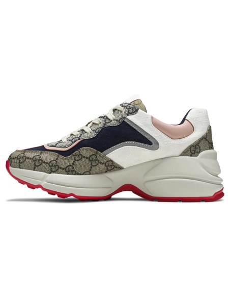 GUCCI WMNS GG RHYTON BEIGE WHITE PINK,GUCCI SHOES Reps,Other Brand Reps Sneakers