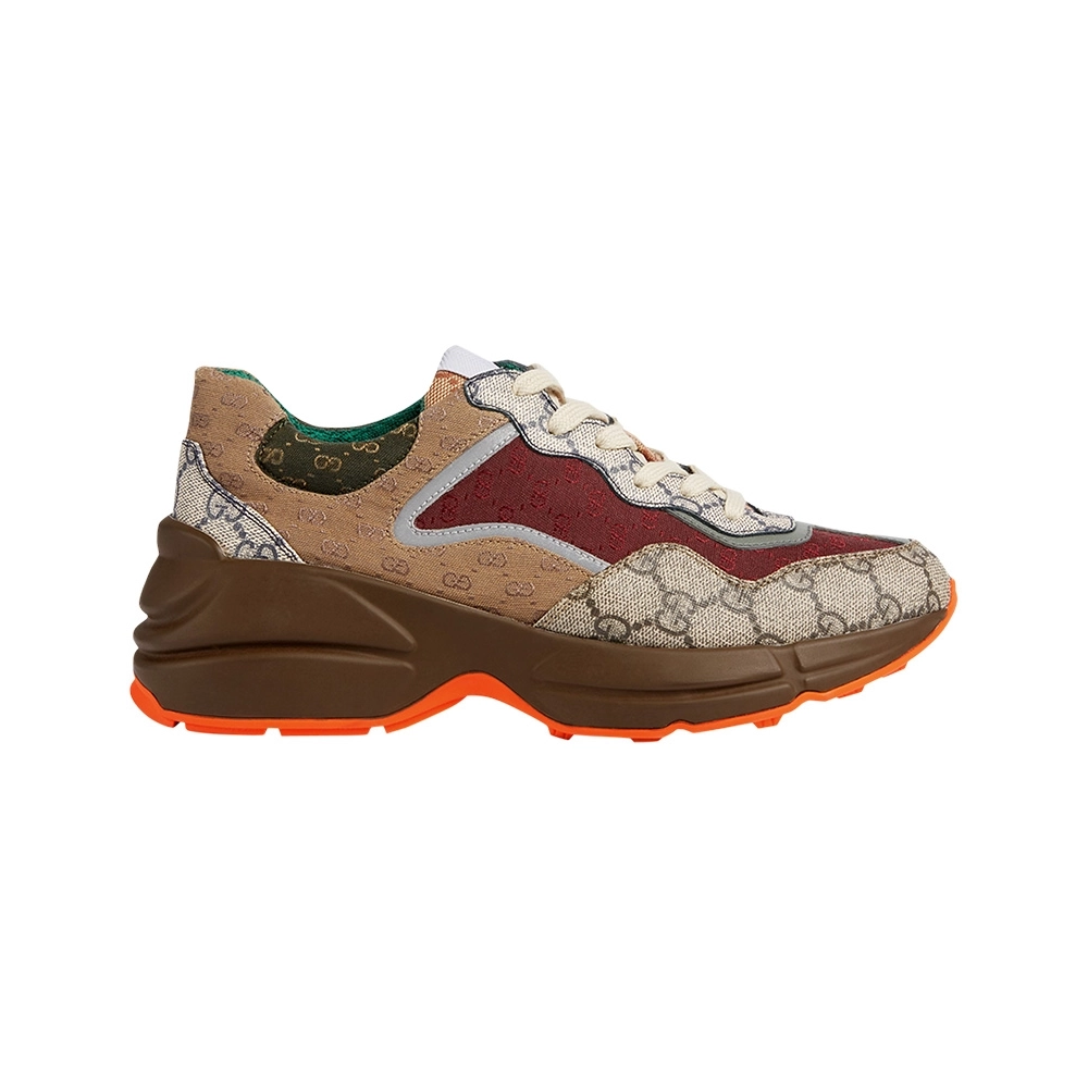 GUCCI GG RHYTON BEIGE BRICK RED,GUCCI SHOES Reps,Other Brand Reps Sneakers