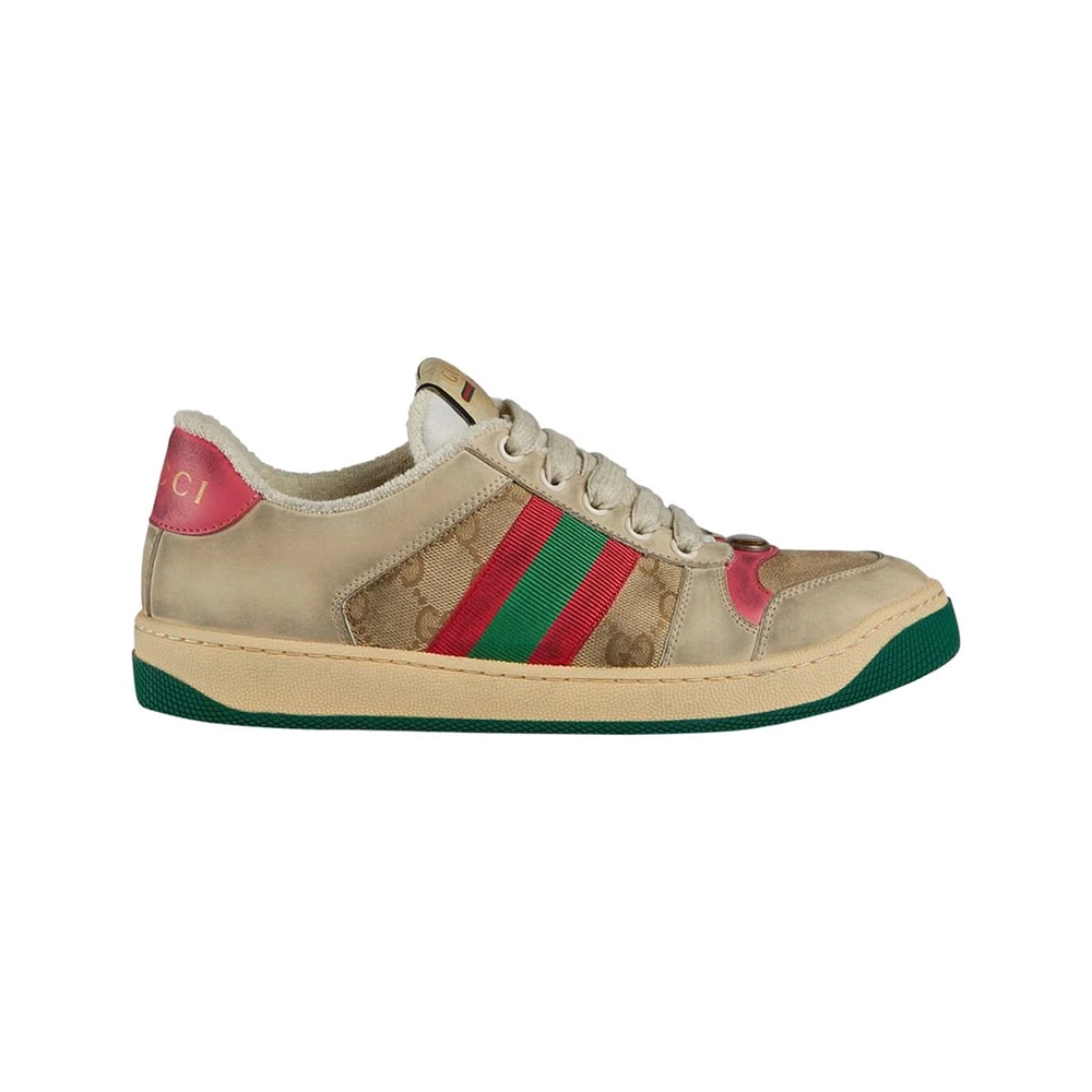 Gucci Screener Distressed Pink Green,GUCCI SHOES Reps,Other Brand Reps Sneakers