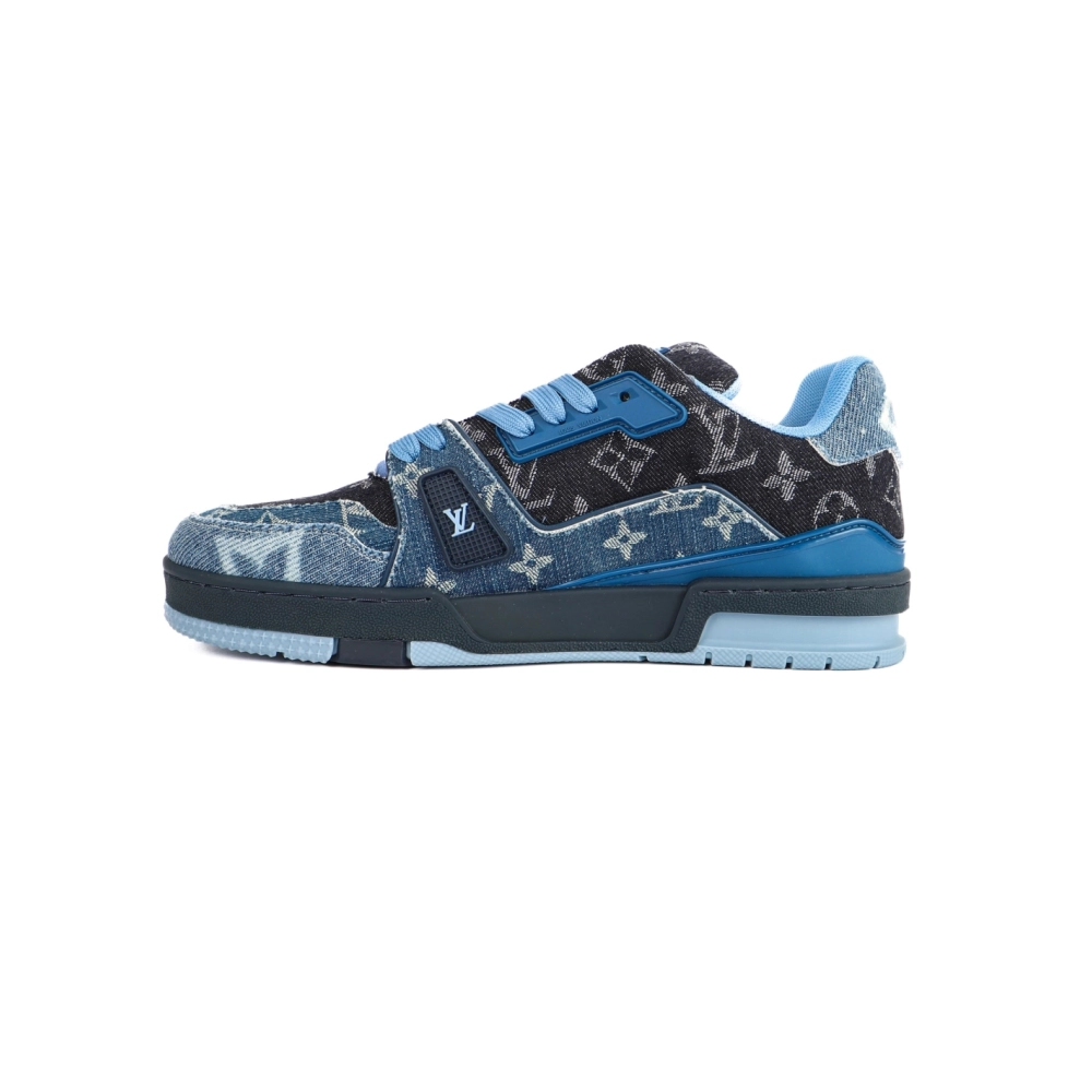 Louis Vuitton Mens Trainer Blue Denim Monogram Reps Sneakers,Louis Vuitton Trainer,LOUIS VUITTON Reps Sneakers,Other Brand Reps 