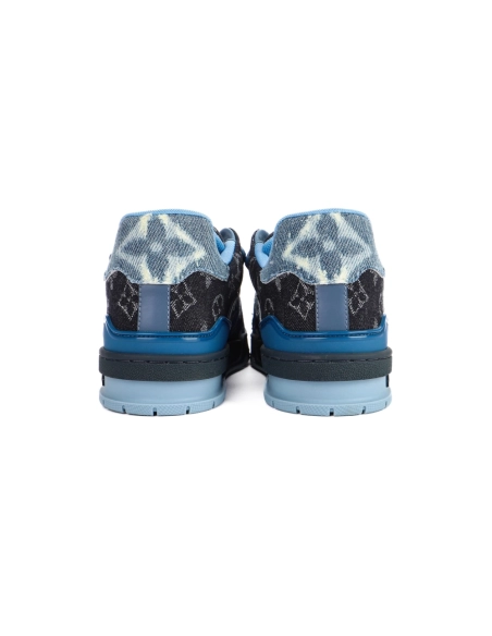 Louis Vuitton Mens Trainer Blue Denim Monogram Reps Sneakers,Louis Vuitton Trainer,LOUIS VUITTON Reps Sneakers,Other Brand Reps 
