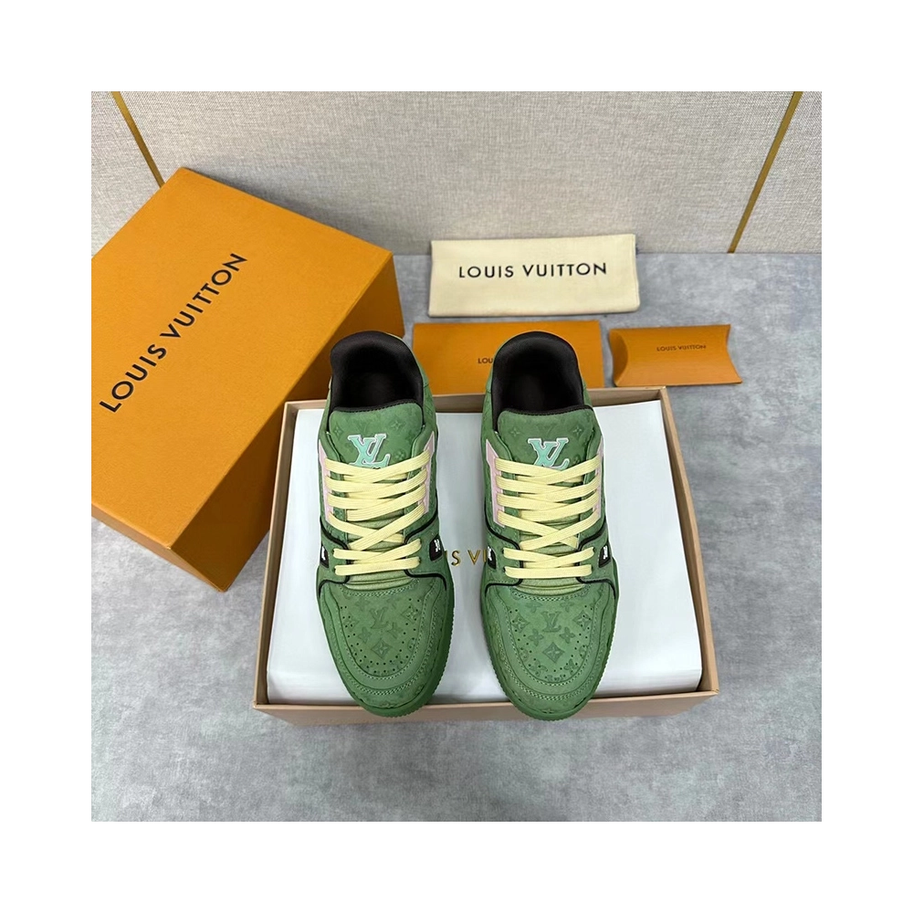 Tyler the Creator x Louis Vuitton Trainer Green,Louis Vuitton Trainer,LOUIS VUITTON Reps Sneakers,Other Brand Reps Sneakers