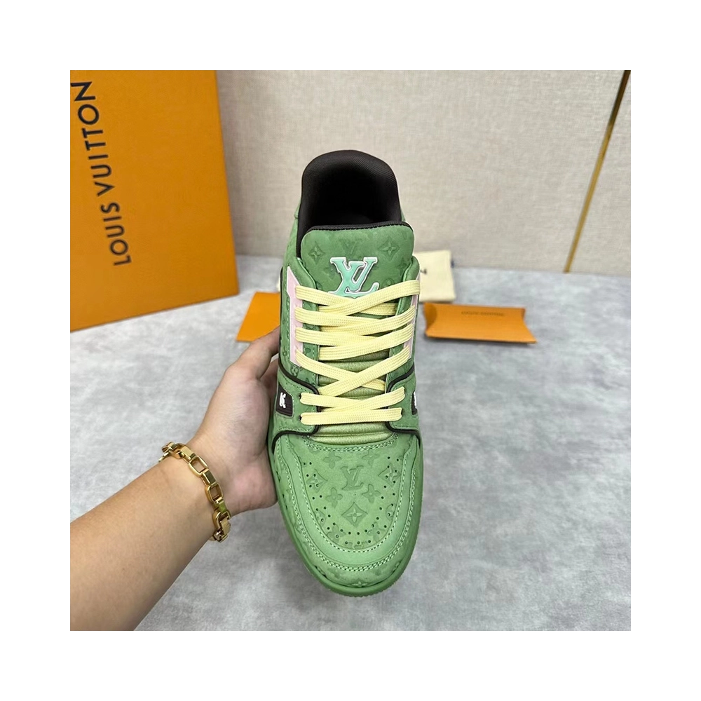 Tyler the Creator x Louis Vuitton Trainer Green,Louis Vuitton Trainer,LOUIS VUITTON Reps Sneakers,Other Brand Reps Sneakers