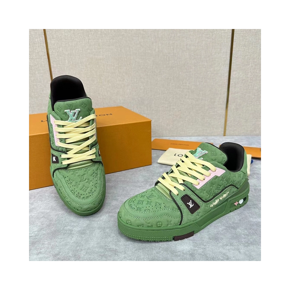 Tyler the Creator x Louis Vuitton Trainer Green,Louis Vuitton Trainer,LOUIS VUITTON Reps Sneakers,Other Brand Reps Sneakers