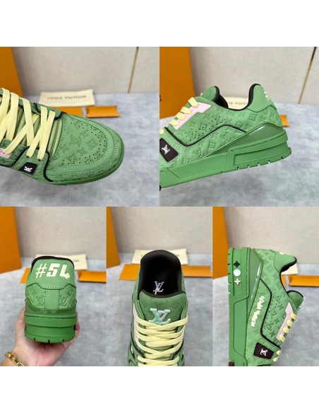 Tyler the Creator x Louis Vuitton Trainer Green,Louis Vuitton Trainer,LOUIS VUITTON Reps Sneakers,Other Brand Reps Sneakers