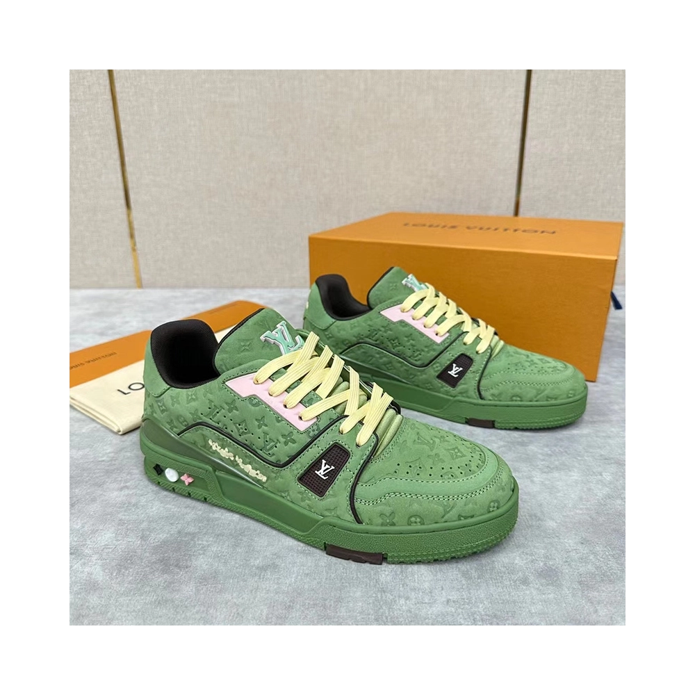 Tyler the Creator x Louis Vuitton Trainer Green,Louis Vuitton Trainer,LOUIS VUITTON Reps Sneakers,Other Brand Reps Sneakers