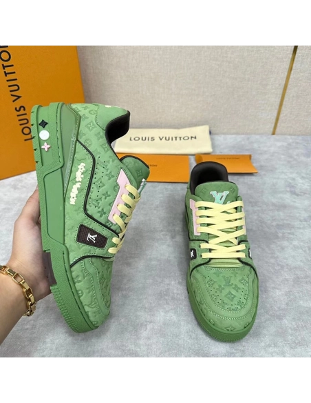 Tyler the Creator x Louis Vuitton Trainer Green,Louis Vuitton Trainer,LOUIS VUITTON Reps Sneakers,Other Brand Reps Sneakers