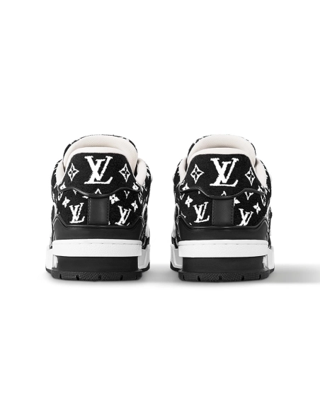 Louis Vuitton Trainer Black Monogram Textile,Louis Vuitton Trainer,LOUIS VUITTON Reps Sneakers,Other Brand Reps Sneakers