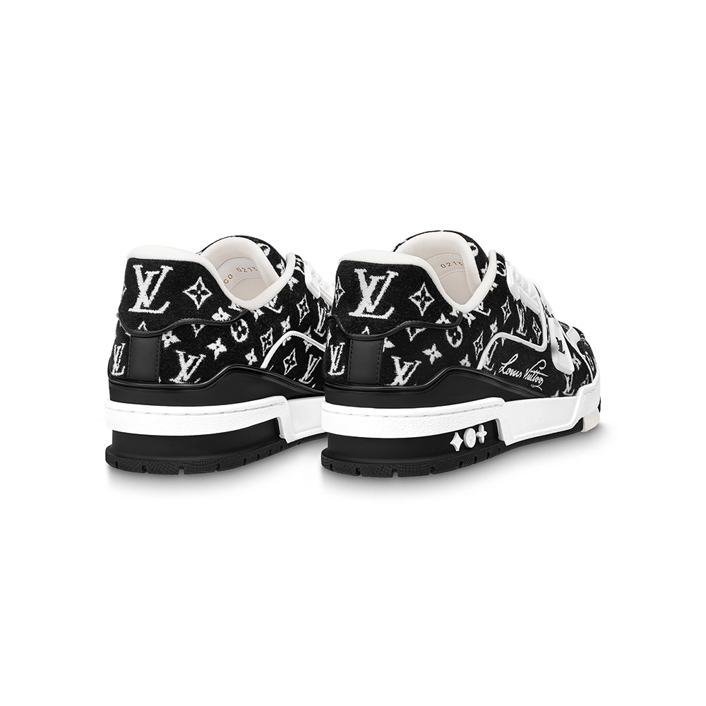 Louis Vuitton Trainer Black Monogram Textile,Louis Vuitton Trainer,LOUIS VUITTON Reps Sneakers,Other Brand Reps Sneakers