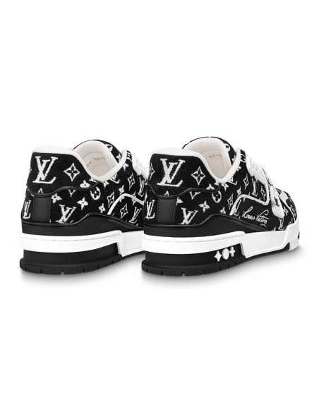 Louis Vuitton Trainer Black Monogram Textile,Louis Vuitton Trainer,LOUIS VUITTON Reps Sneakers,Other Brand Reps Sneakers