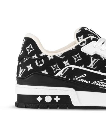 Louis Vuitton Trainer Black Monogram Textile,Louis Vuitton Trainer,LOUIS VUITTON Reps Sneakers,Other Brand Reps Sneakers