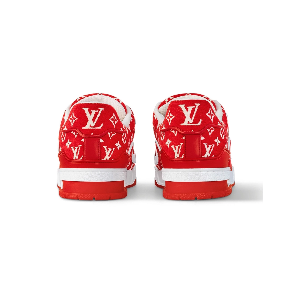 Louis Vuitton Trainer Red Monogram Textile,Louis Vuitton Trainer,LOUIS VUITTON Reps Sneakers,Other Brand Reps Sneakers