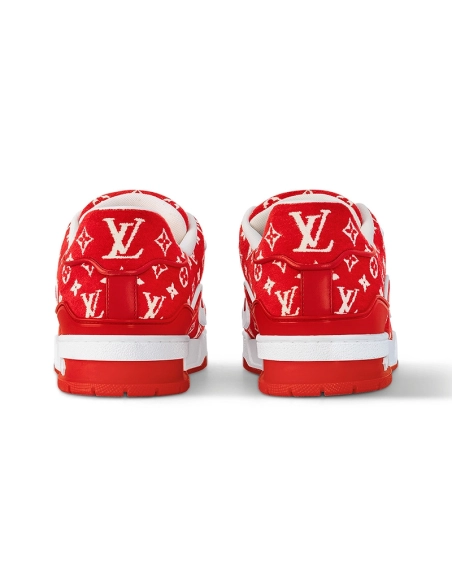 Louis Vuitton Trainer Red Monogram Textile,Louis Vuitton Trainer,LOUIS VUITTON Reps Sneakers,Other Brand Reps Sneakers