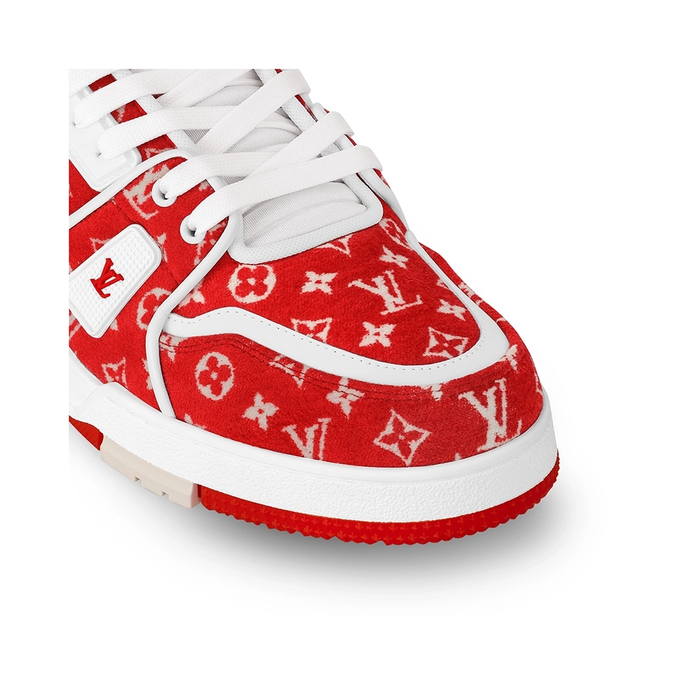Louis Vuitton Trainer Red Monogram Textile,Louis Vuitton Trainer,LOUIS VUITTON Reps Sneakers,Other Brand Reps Sneakers