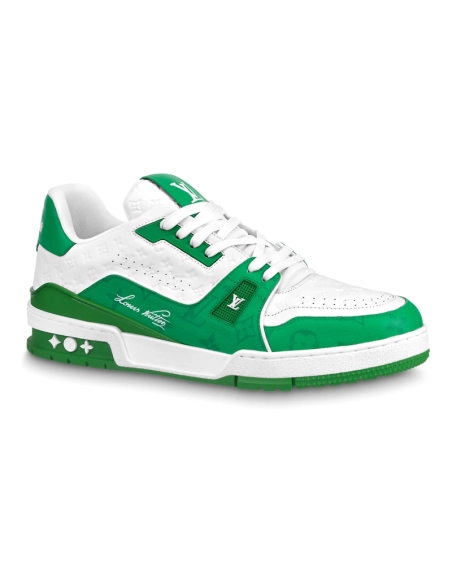 Louis Vuitton Trainer No.54 Signature Green White,Louis Vuitton Trainer,LOUIS VUITTON Reps Sneakers,Other Brand Reps Sneakers