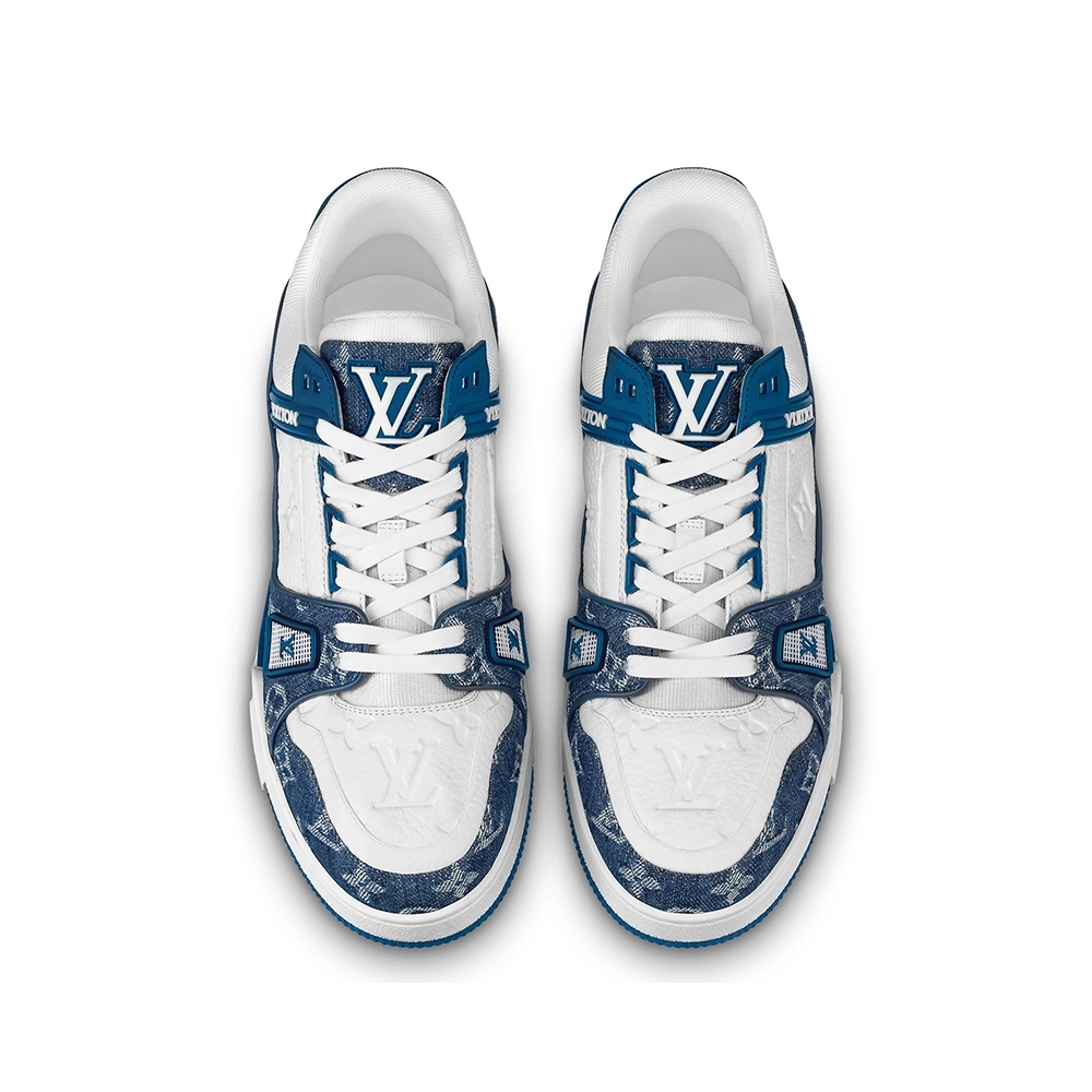 Louis Vuitton Trainer Monogram Denim White Blue,Louis Vuitton Trainer,LOUIS VUITTON Reps Sneakers,Other Brand Reps Sneakers