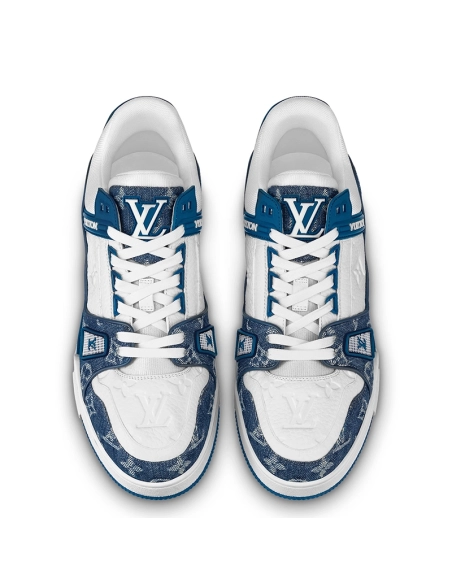 Louis Vuitton Trainer Monogram Denim White Blue,Louis Vuitton Trainer,LOUIS VUITTON Reps Sneakers,Other Brand Reps Sneakers