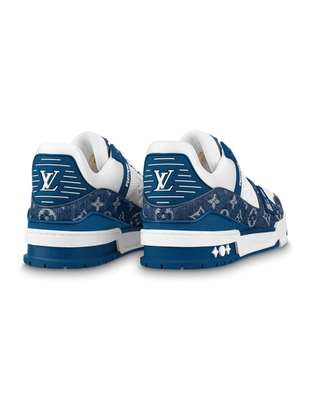 Louis Vuitton Trainer Monogram Denim White Blue,Louis Vuitton Trainer,LOUIS VUITTON Reps Sneakers,Other Brand Reps Sneakers