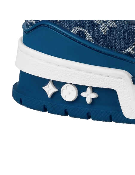 Louis Vuitton Trainer Monogram Denim White Blue,Louis Vuitton Trainer,LOUIS VUITTON Reps Sneakers,Other Brand Reps Sneakers
