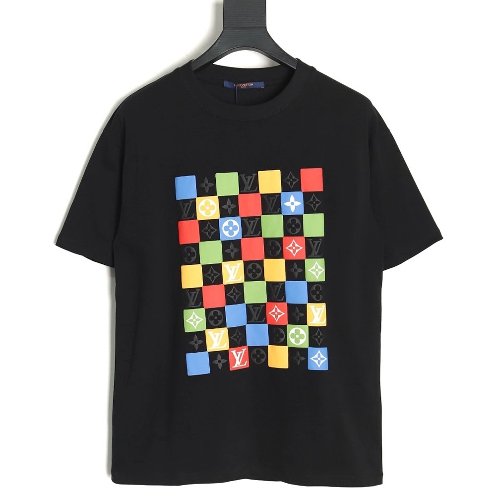 Reps Louis Vuitton Checkerboard Color Short Sleeve T-Shirt TSK1,All order with free shipping Reps Louis Vuitton