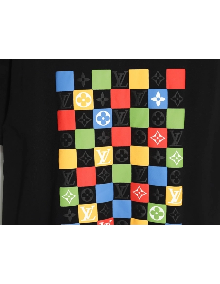 Reps Louis Vuitton Checkerboard Color Short Sleeve T-Shirt TSK1,All order with free shipping Reps Louis Vuitton