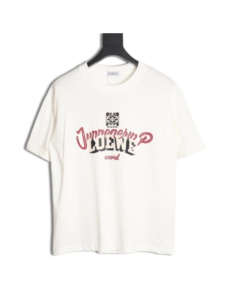 Loewe Overlapping Lettering Short Sleeve T-Shirt,All order with free shipping Loewe