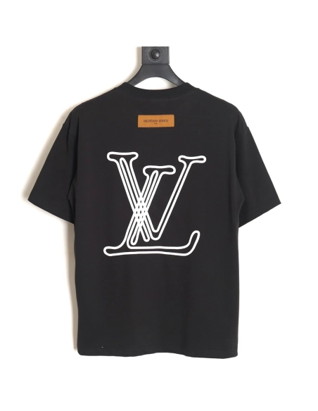 Reps Louis Vuitton line logo short-sleeved T-shirt TSK1,All order with free shipping Reps Louis Vuitton