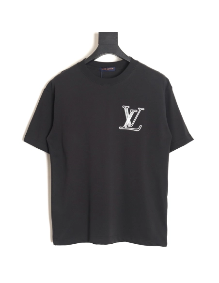 Reps Louis Vuitton line logo short-sleeved T-shirt TSK1,All order with free shipping Reps Louis Vuitton