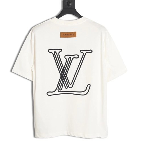 Reps Louis Vuitton line logo short-sleeved T-shirt,All order with free shipping Reps Louis Vuitton