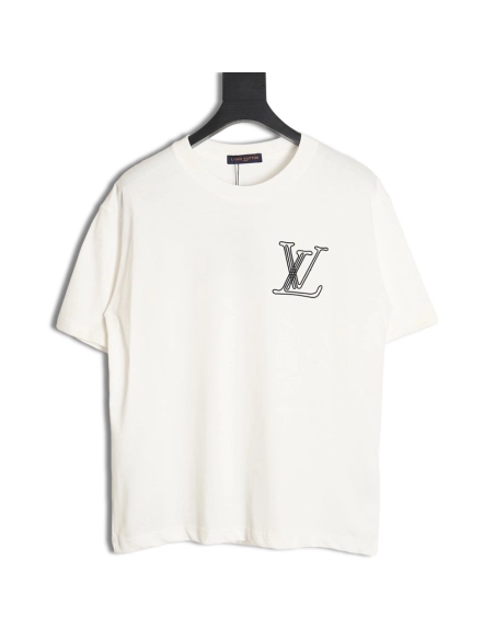 Reps Louis Vuitton line logo short-sleeved T-shirt,All order with free shipping Reps Louis Vuitton