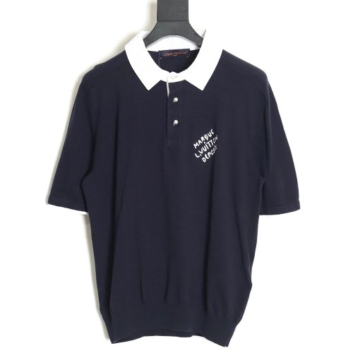 Reps Louis Vuitton Colorblock Signature Polo Short Sleeve T-Shirt,All order with free shipping Reps Louis Vuitton